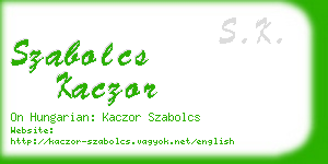 szabolcs kaczor business card